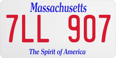 MA license plate 7LL907