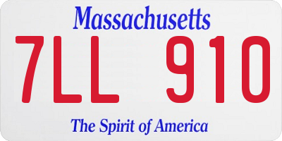 MA license plate 7LL910