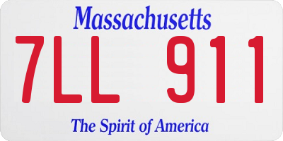 MA license plate 7LL911