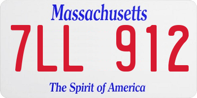 MA license plate 7LL912