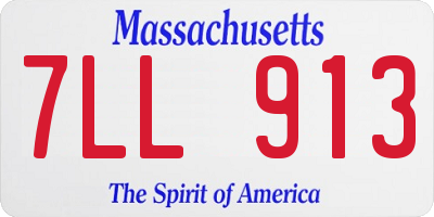 MA license plate 7LL913