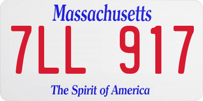 MA license plate 7LL917