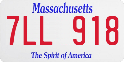 MA license plate 7LL918