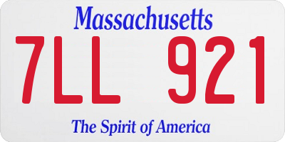 MA license plate 7LL921
