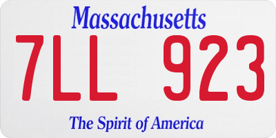 MA license plate 7LL923