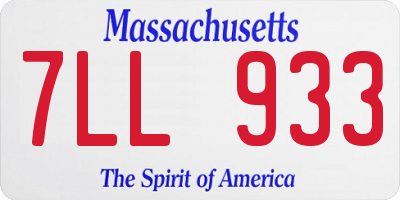 MA license plate 7LL933