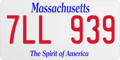 MA license plate 7LL939