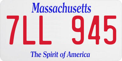 MA license plate 7LL945