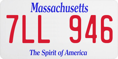 MA license plate 7LL946