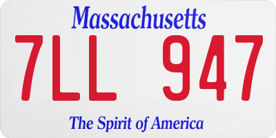 MA license plate 7LL947