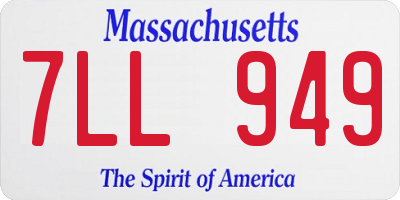 MA license plate 7LL949