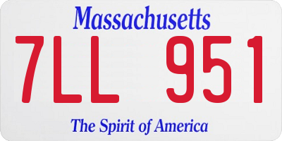MA license plate 7LL951