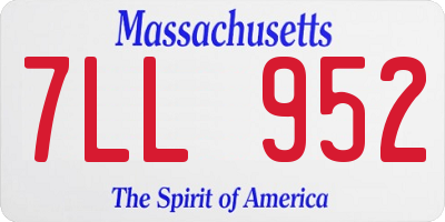 MA license plate 7LL952