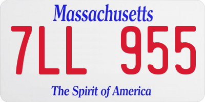 MA license plate 7LL955
