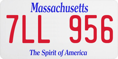 MA license plate 7LL956