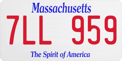 MA license plate 7LL959