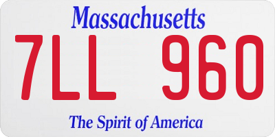 MA license plate 7LL960