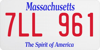 MA license plate 7LL961