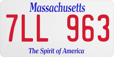 MA license plate 7LL963