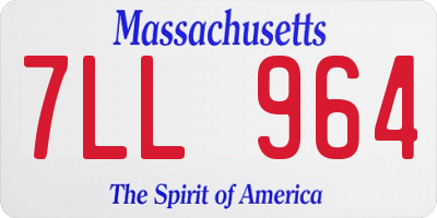 MA license plate 7LL964