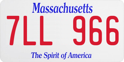 MA license plate 7LL966