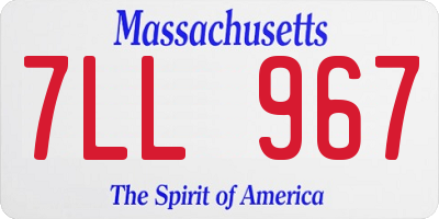 MA license plate 7LL967