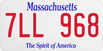 MA license plate 7LL968