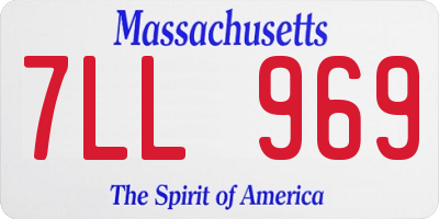 MA license plate 7LL969