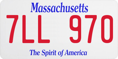 MA license plate 7LL970