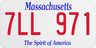 MA license plate 7LL971