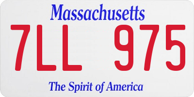 MA license plate 7LL975