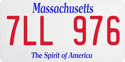 MA license plate 7LL976