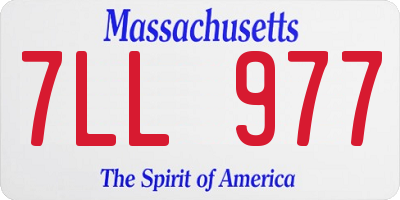 MA license plate 7LL977