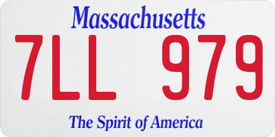 MA license plate 7LL979