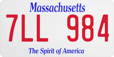 MA license plate 7LL984
