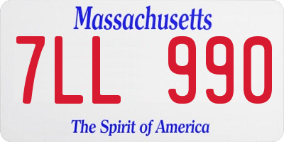 MA license plate 7LL990