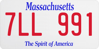 MA license plate 7LL991
