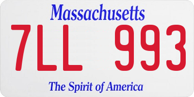 MA license plate 7LL993