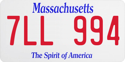 MA license plate 7LL994