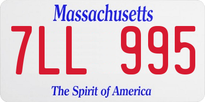 MA license plate 7LL995