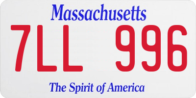 MA license plate 7LL996