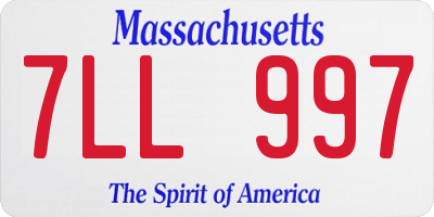 MA license plate 7LL997