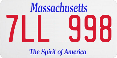MA license plate 7LL998