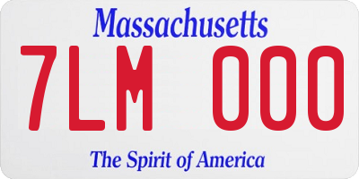 MA license plate 7LM000