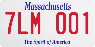MA license plate 7LM001