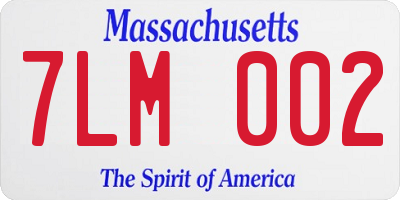 MA license plate 7LM002