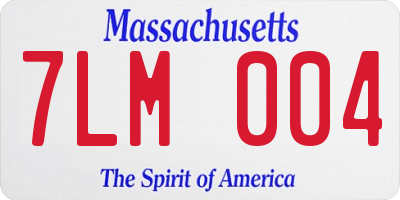 MA license plate 7LM004
