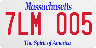 MA license plate 7LM005