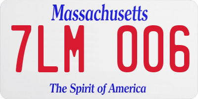 MA license plate 7LM006