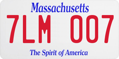 MA license plate 7LM007